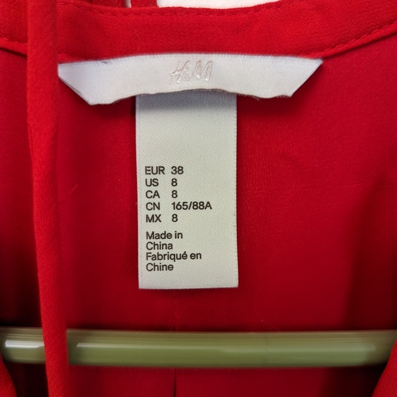 Bright Red H&M lightweight flowy summer dress, size 8 - Picture 10 of 11